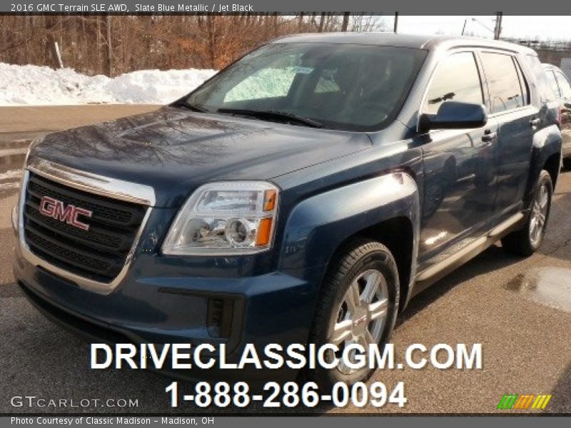Slate Blue Metallic / Jet Black 2016 GMC Terrain SLE AWD