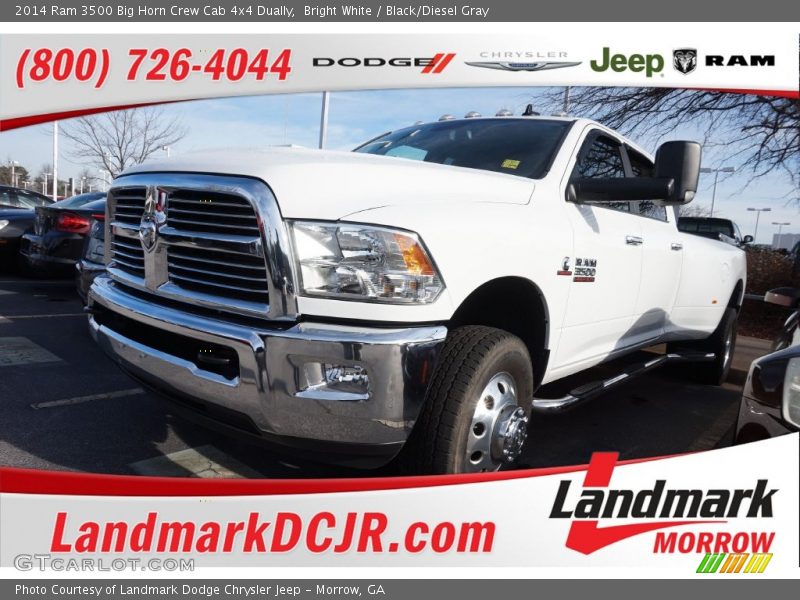 Bright White / Black/Diesel Gray 2014 Ram 3500 Big Horn Crew Cab 4x4 Dually