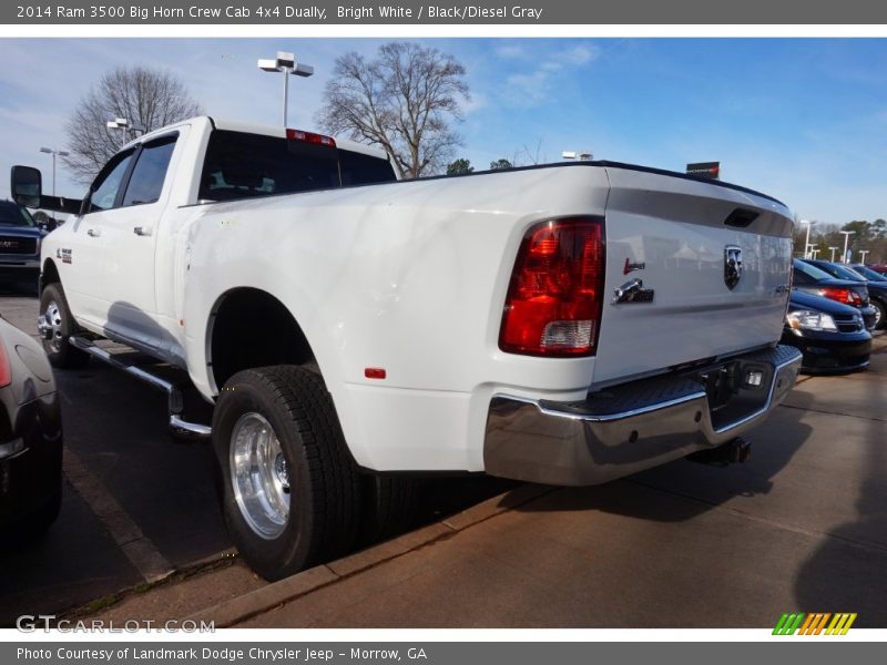 Bright White / Black/Diesel Gray 2014 Ram 3500 Big Horn Crew Cab 4x4 Dually