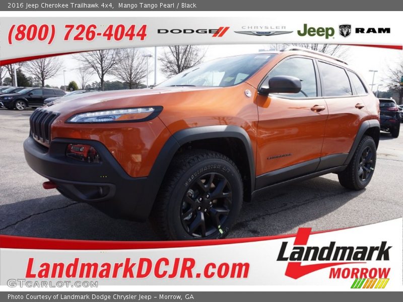 Mango Tango Pearl / Black 2016 Jeep Cherokee Trailhawk 4x4