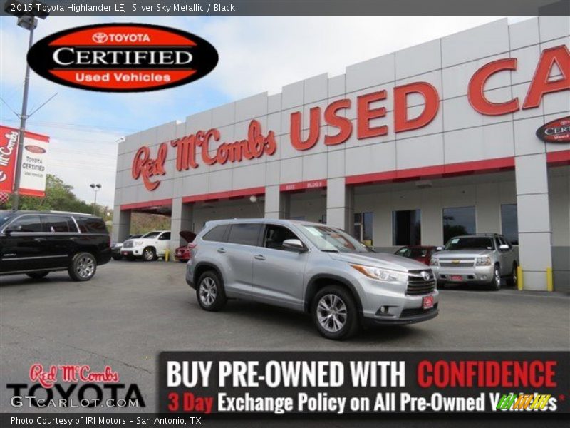 Silver Sky Metallic / Black 2015 Toyota Highlander LE