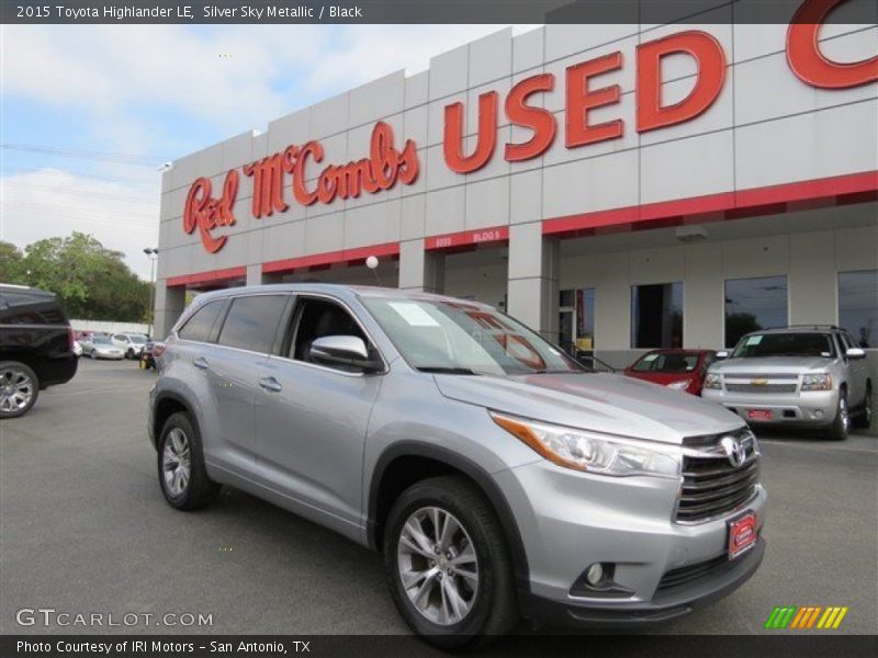 Silver Sky Metallic / Black 2015 Toyota Highlander LE