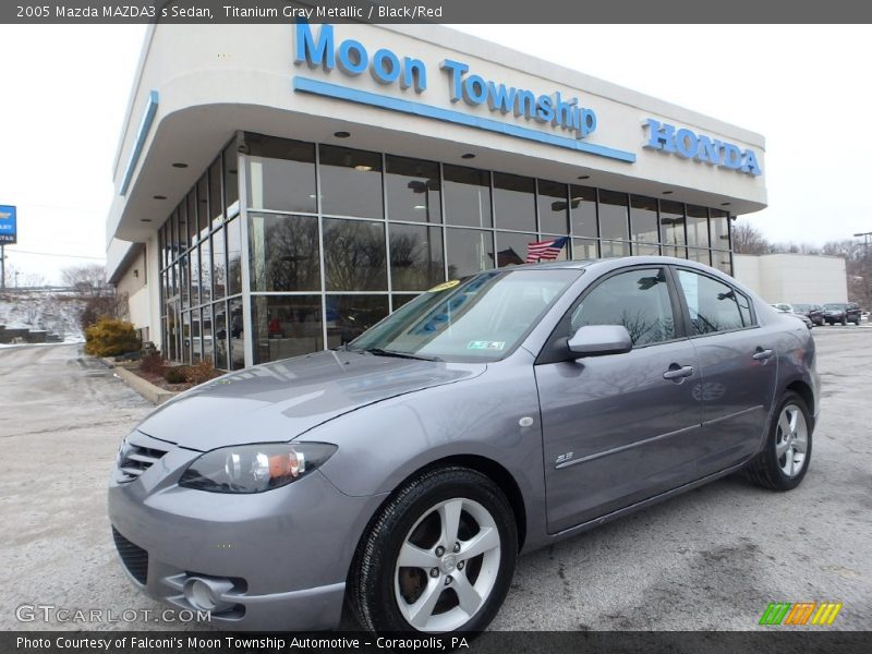 Titanium Gray Metallic / Black/Red 2005 Mazda MAZDA3 s Sedan