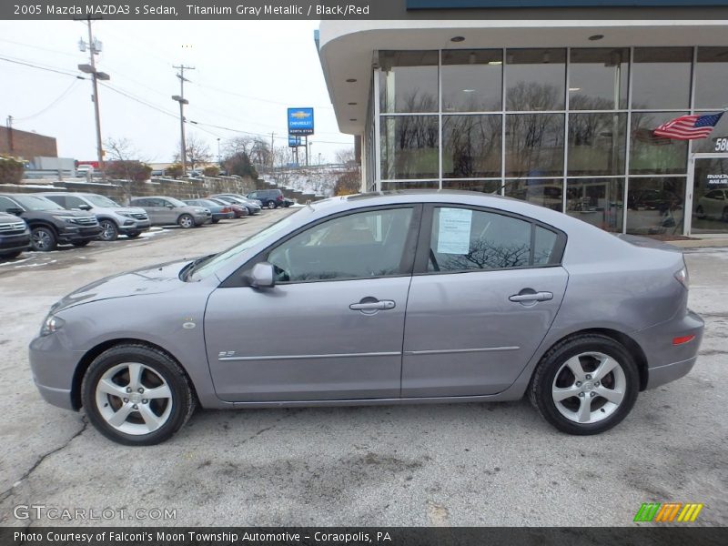 Titanium Gray Metallic / Black/Red 2005 Mazda MAZDA3 s Sedan