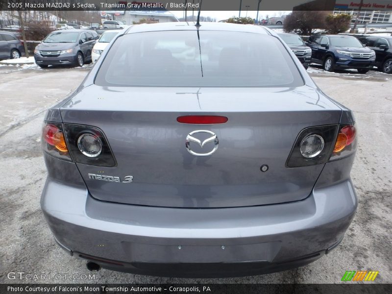 Titanium Gray Metallic / Black/Red 2005 Mazda MAZDA3 s Sedan