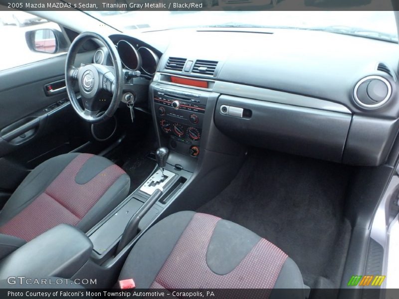 Titanium Gray Metallic / Black/Red 2005 Mazda MAZDA3 s Sedan