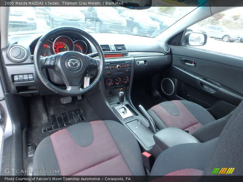 Titanium Gray Metallic / Black/Red 2005 Mazda MAZDA3 s Sedan