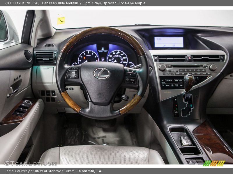 Cerulean Blue Metallic / Light Gray/Espresso Birds-Eye Maple 2010 Lexus RX 350