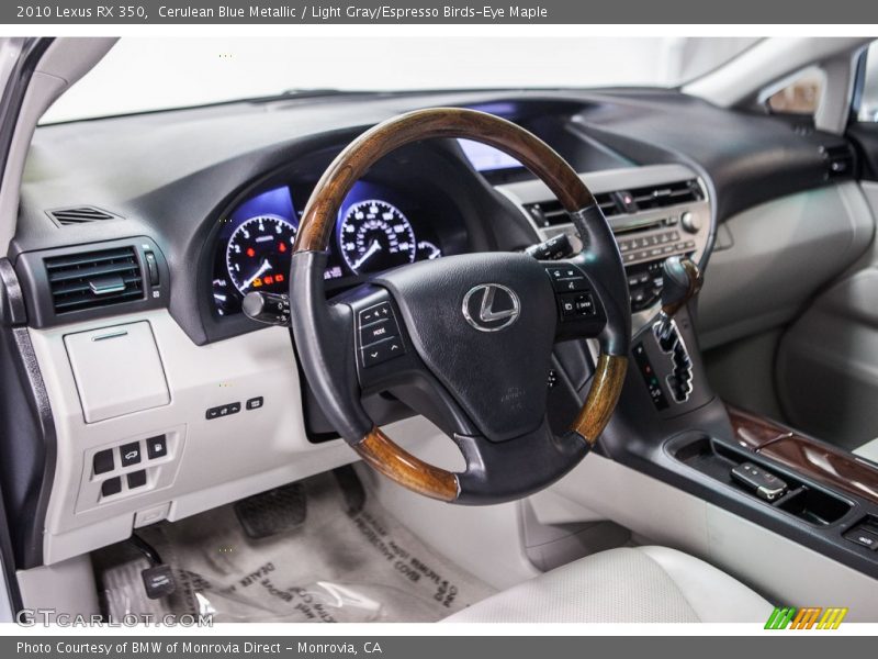 Cerulean Blue Metallic / Light Gray/Espresso Birds-Eye Maple 2010 Lexus RX 350