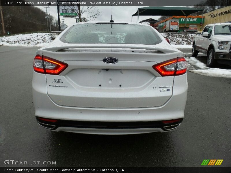 White Platinum Tri-Coat Metallic / Charcoal Black 2016 Ford Fusion Titanium AWD