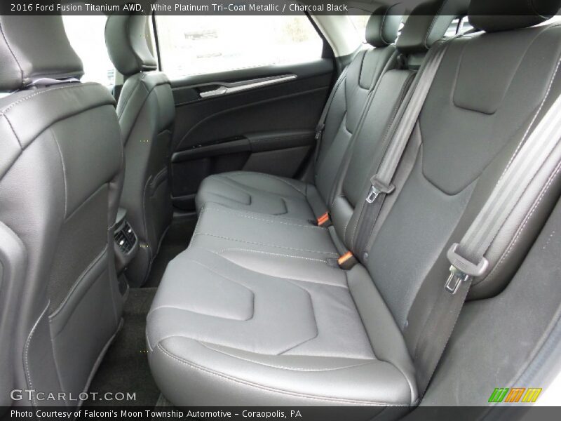 White Platinum Tri-Coat Metallic / Charcoal Black 2016 Ford Fusion Titanium AWD