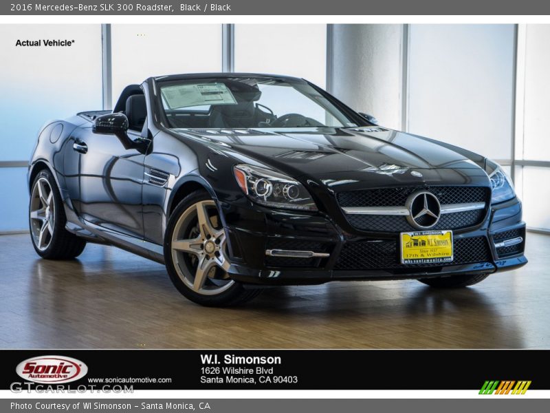 Black / Black 2016 Mercedes-Benz SLK 300 Roadster