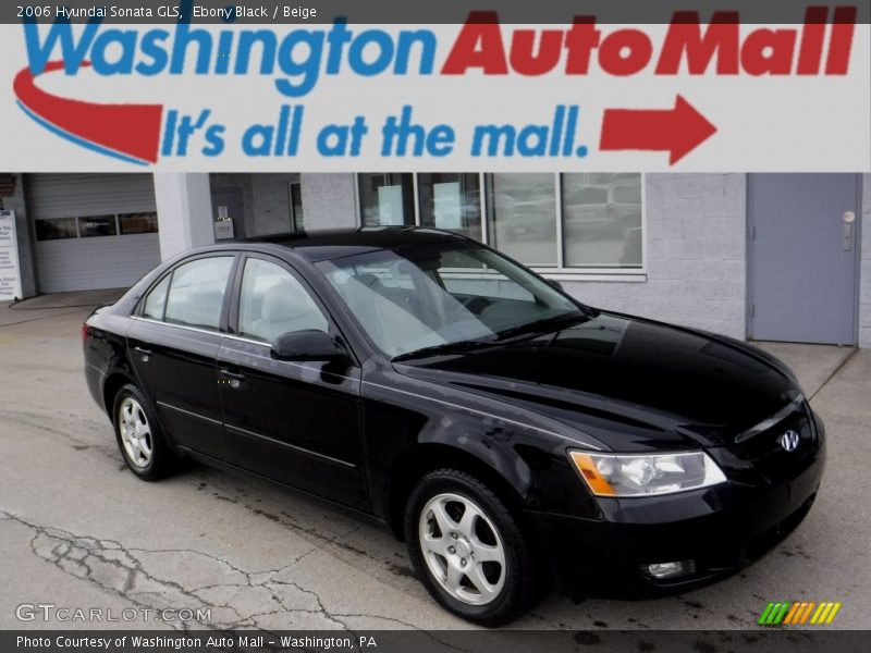 Ebony Black / Beige 2006 Hyundai Sonata GLS