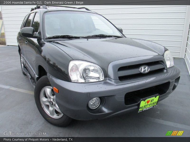 Dark Emerald Green / Beige 2006 Hyundai Santa Fe GLS