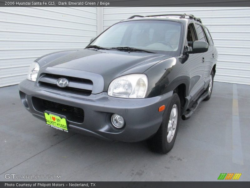 Dark Emerald Green / Beige 2006 Hyundai Santa Fe GLS