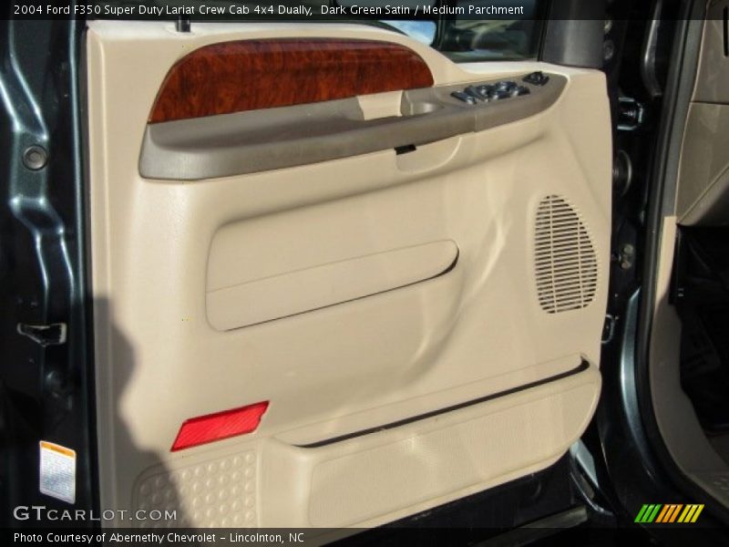 Dark Green Satin / Medium Parchment 2004 Ford F350 Super Duty Lariat Crew Cab 4x4 Dually