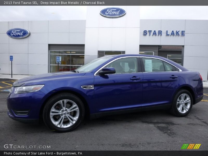 Deep Impact Blue Metallic / Charcoal Black 2013 Ford Taurus SEL