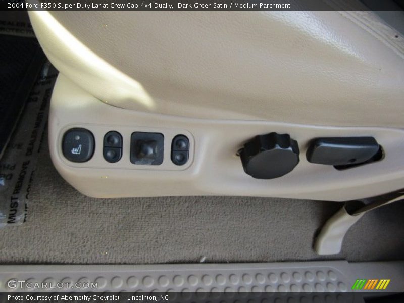 Dark Green Satin / Medium Parchment 2004 Ford F350 Super Duty Lariat Crew Cab 4x4 Dually