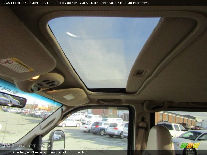 Dark Green Satin / Medium Parchment 2004 Ford F350 Super Duty Lariat Crew Cab 4x4 Dually