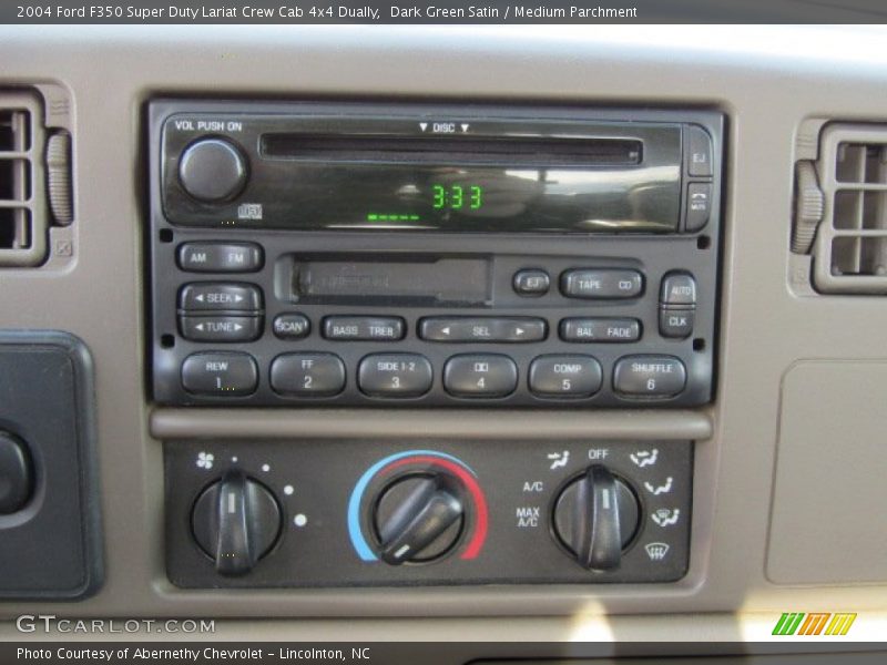 Dark Green Satin / Medium Parchment 2004 Ford F350 Super Duty Lariat Crew Cab 4x4 Dually