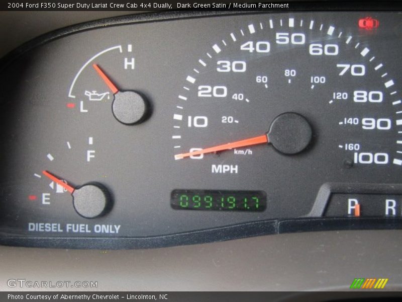 Dark Green Satin / Medium Parchment 2004 Ford F350 Super Duty Lariat Crew Cab 4x4 Dually