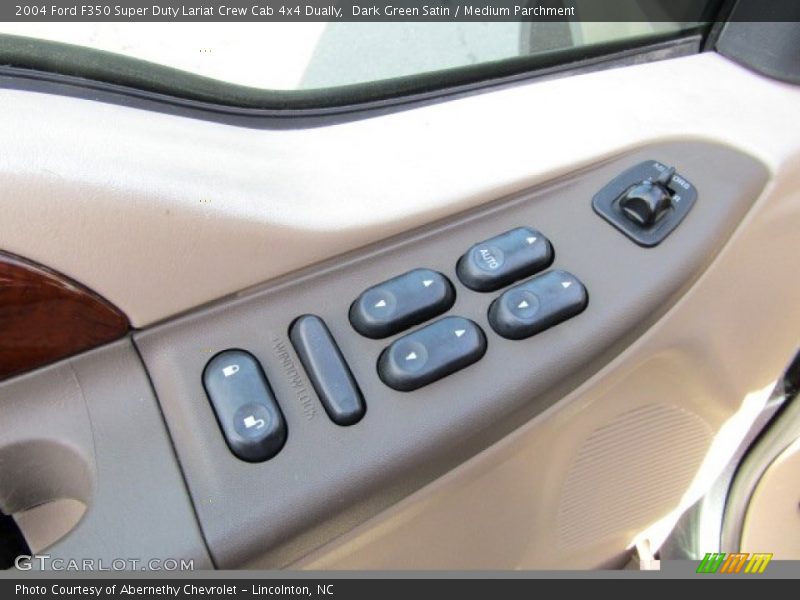 Dark Green Satin / Medium Parchment 2004 Ford F350 Super Duty Lariat Crew Cab 4x4 Dually