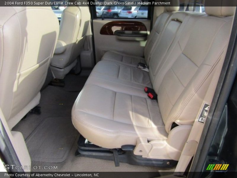 Dark Green Satin / Medium Parchment 2004 Ford F350 Super Duty Lariat Crew Cab 4x4 Dually