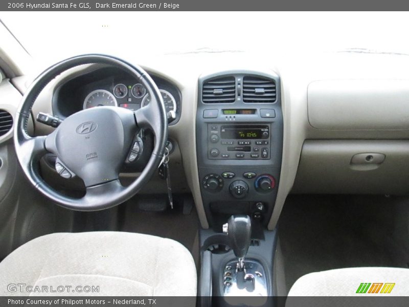 Dark Emerald Green / Beige 2006 Hyundai Santa Fe GLS