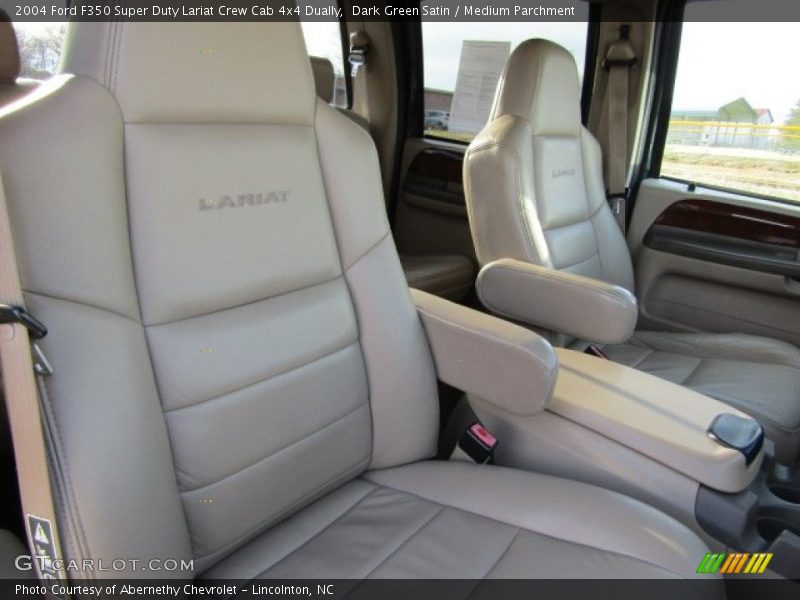 Dark Green Satin / Medium Parchment 2004 Ford F350 Super Duty Lariat Crew Cab 4x4 Dually