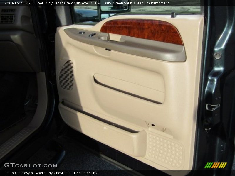 Dark Green Satin / Medium Parchment 2004 Ford F350 Super Duty Lariat Crew Cab 4x4 Dually