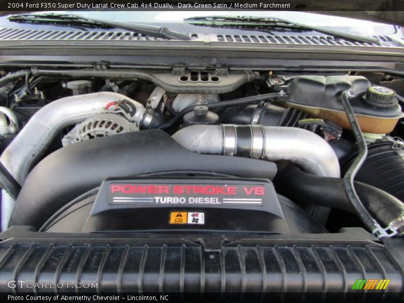 Dark Green Satin / Medium Parchment 2004 Ford F350 Super Duty Lariat Crew Cab 4x4 Dually