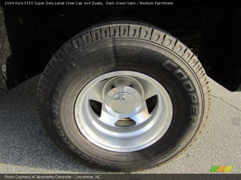 Dark Green Satin / Medium Parchment 2004 Ford F350 Super Duty Lariat Crew Cab 4x4 Dually