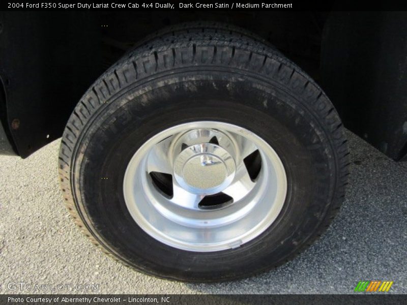 Dark Green Satin / Medium Parchment 2004 Ford F350 Super Duty Lariat Crew Cab 4x4 Dually