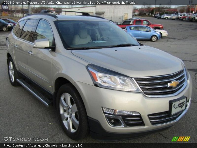 Champagne Silver Metallic / Dark Titanium/Light Titanium 2013 Chevrolet Traverse LTZ AWD