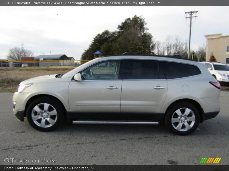 Champagne Silver Metallic / Dark Titanium/Light Titanium 2013 Chevrolet Traverse LTZ AWD