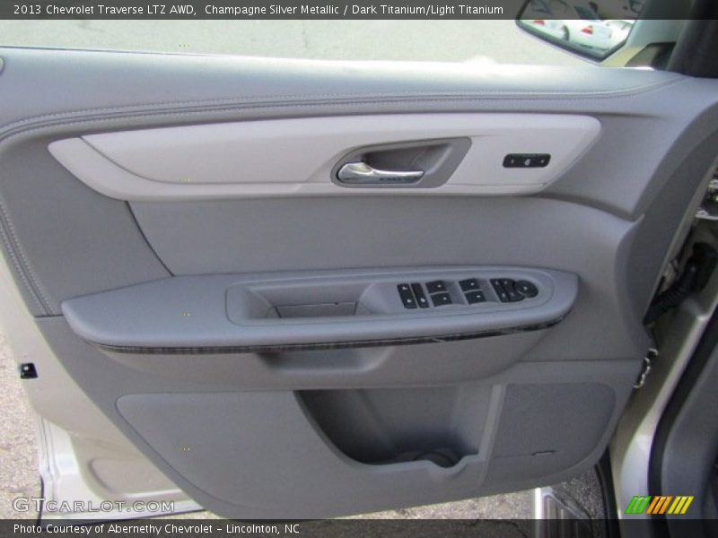 Champagne Silver Metallic / Dark Titanium/Light Titanium 2013 Chevrolet Traverse LTZ AWD