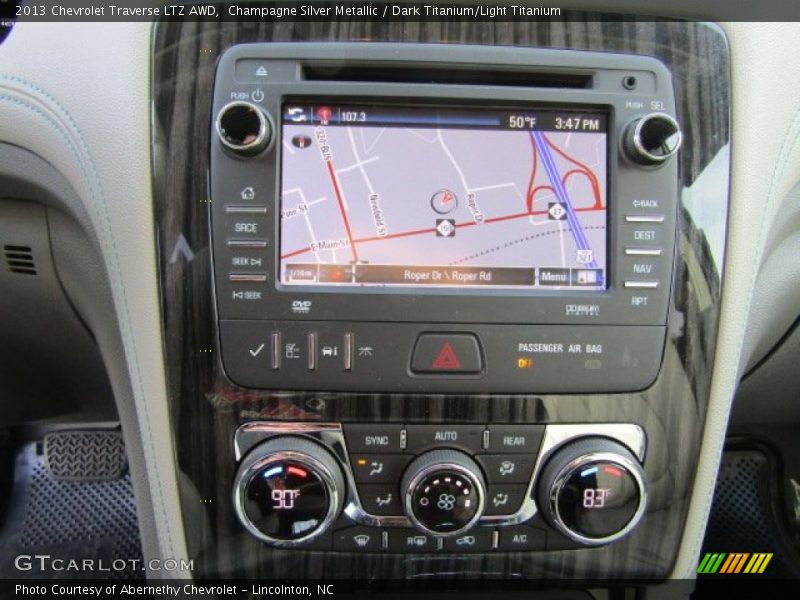 Champagne Silver Metallic / Dark Titanium/Light Titanium 2013 Chevrolet Traverse LTZ AWD