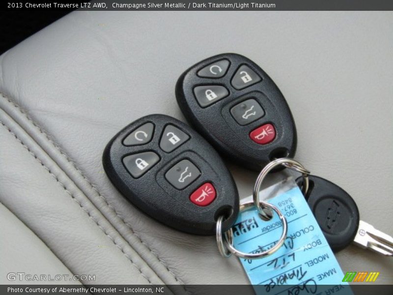 Champagne Silver Metallic / Dark Titanium/Light Titanium 2013 Chevrolet Traverse LTZ AWD