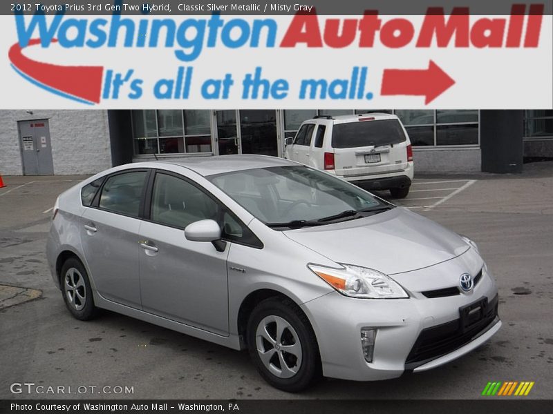 Classic Silver Metallic / Misty Gray 2012 Toyota Prius 3rd Gen Two Hybrid