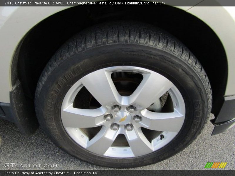 Champagne Silver Metallic / Dark Titanium/Light Titanium 2013 Chevrolet Traverse LTZ AWD