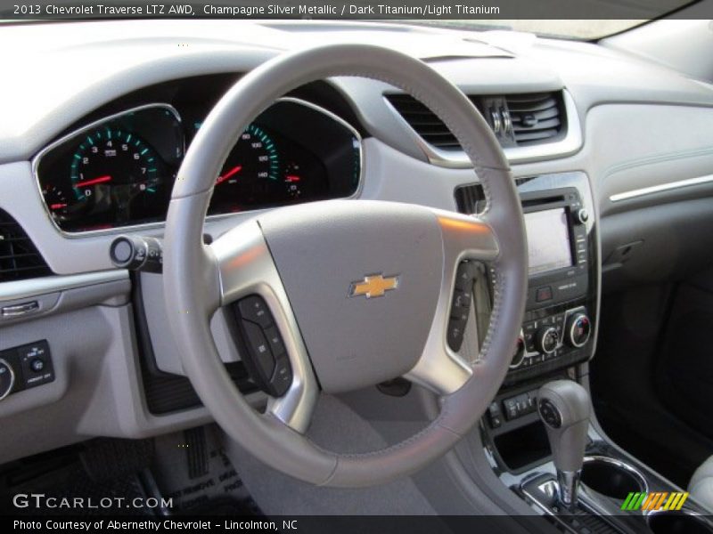 Champagne Silver Metallic / Dark Titanium/Light Titanium 2013 Chevrolet Traverse LTZ AWD