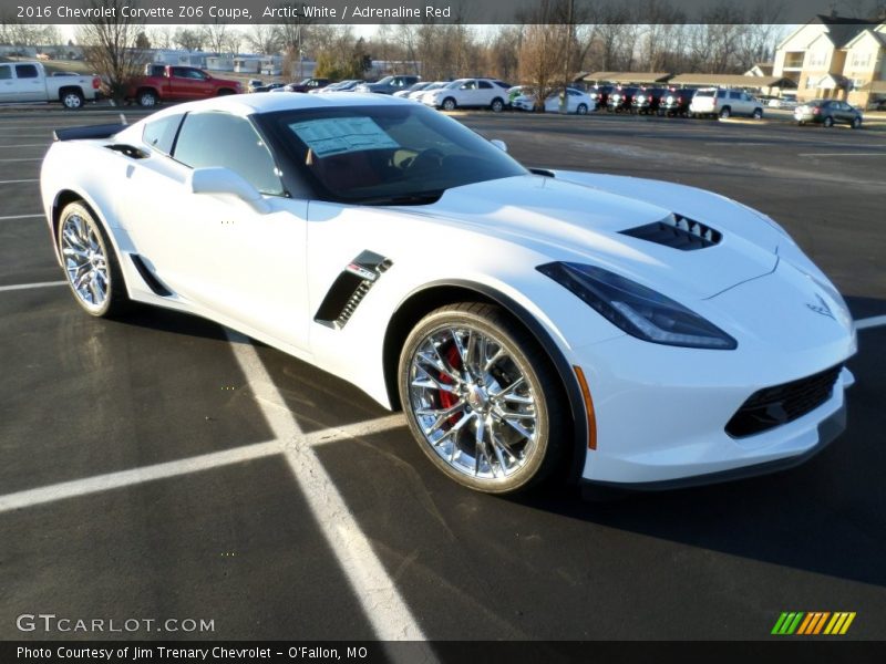 Arctic White / Adrenaline Red 2016 Chevrolet Corvette Z06 Coupe