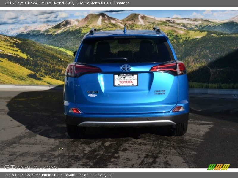 Electric Storm Blue / Cinnamon 2016 Toyota RAV4 Limited Hybrid AWD