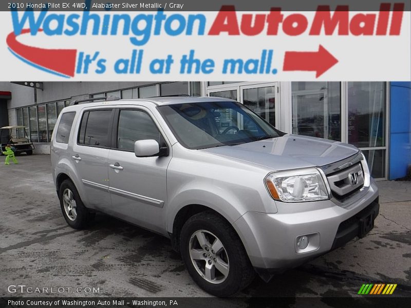 Alabaster Silver Metallic / Gray 2010 Honda Pilot EX 4WD