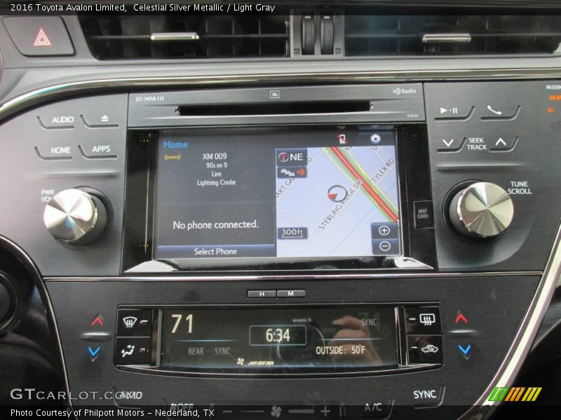 Navigation of 2016 Avalon Limited
