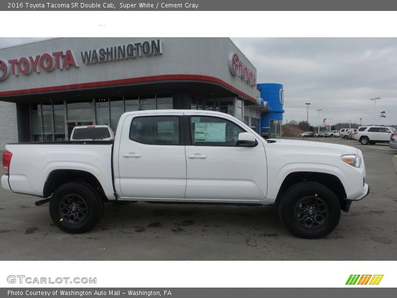 Super White / Cement Gray 2016 Toyota Tacoma SR Double Cab