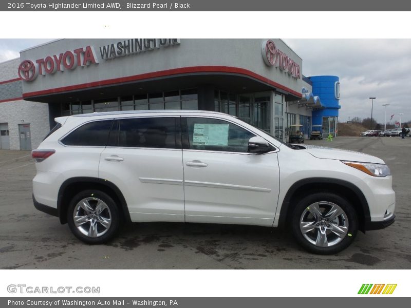 Blizzard Pearl / Black 2016 Toyota Highlander Limited AWD