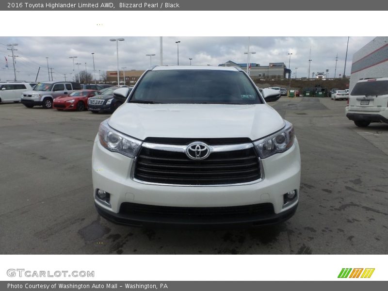 Blizzard Pearl / Black 2016 Toyota Highlander Limited AWD