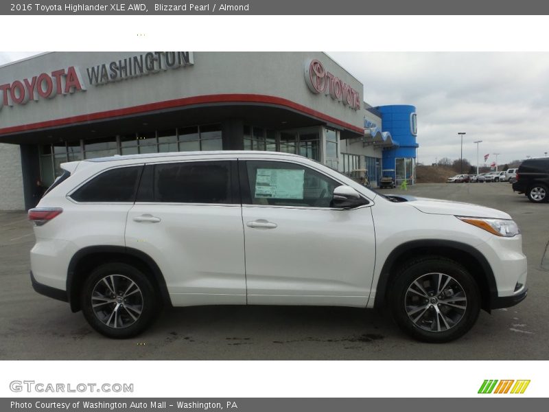 Blizzard Pearl / Almond 2016 Toyota Highlander XLE AWD