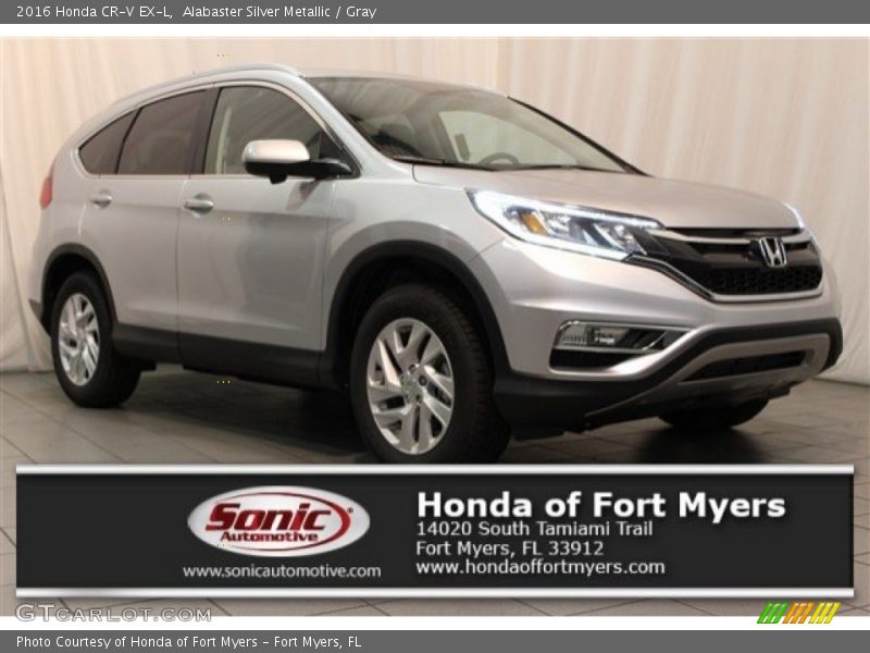Alabaster Silver Metallic / Gray 2016 Honda CR-V EX-L
